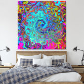 Trippy Sky Blue Abstrakt Retro Liquid Swirl Leinwanddruck (Insitu (Schlafzimmer))