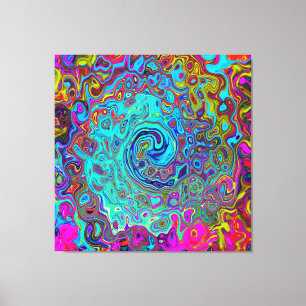 Trippy Sky Blue Abstrakt Retro Liquid Swirl Leinwanddruck