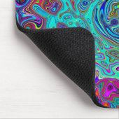 Trippy Sky Blue Abstrakt Retro Liquid Swirl Mousepad (Ecke)