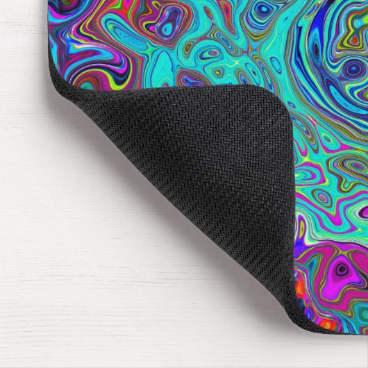 Trippy Sky Blue Abstrakt Retro Liquid Swirl Mousepad (Ecke)