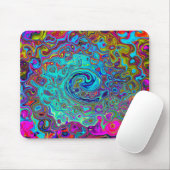 Trippy Sky Blue Abstrakt Retro Liquid Swirl Mousepad (Mit Mouse)