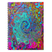 Trippy Sky Blue Abstrakt Retro Liquid Swirl Notizblock (Vorderseite)