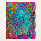 Trippy Sky Blue Abstrakt Retro Liquid Swirl Planer (Rückseite)