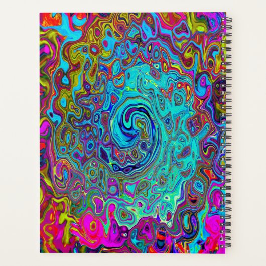 Trippy Sky Blue Abstrakt Retro Liquid Swirl Planer (Rückseite)