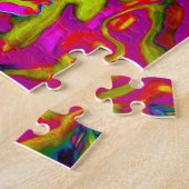 Trippy Sky Blue Abstrakt Retro Liquid Swirl Puzzle (Seite)