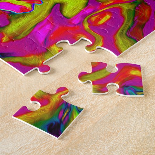Trippy Sky Blue Abstrakt Retro Liquid Swirl Puzzle (Seite)