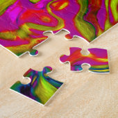 Trippy Sky Blue Abstrakt Retro Liquid Swirl Puzzle (Seite)