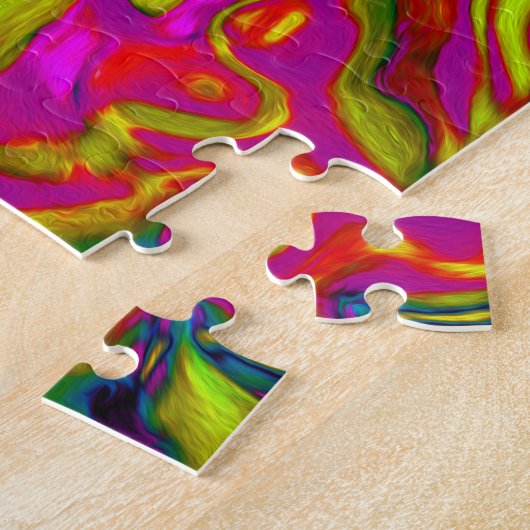 Trippy Sky Blue Abstrakt Retro Liquid Swirl Puzzle (Seite)