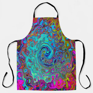 Trippy Sky Blue Abstrakt Retro Liquid Swirl Schürze