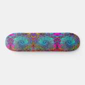 Trippy Sky Blue Abstrakt Retro Liquid Swirl Skateboard (Horizontal)