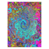Trippy Sky Blue Abstrakt Retro Liquid Swirl Tischdecke (Vorderseite)