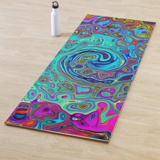 Trippy Sky Blue Abstrakt Retro Liquid Swirl Yogamatte (Beispiel)
