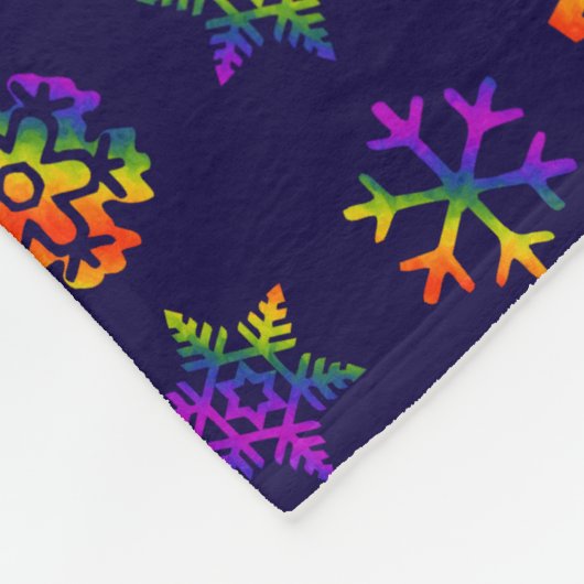 Trippy Snowflakes Fleecedecke (Ecke)