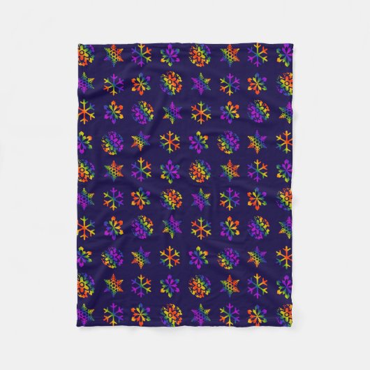 Trippy Snowflakes Fleecedecke (Vorderseite)