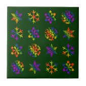 Trippy Snowflakes Fliese (Vorderseite)