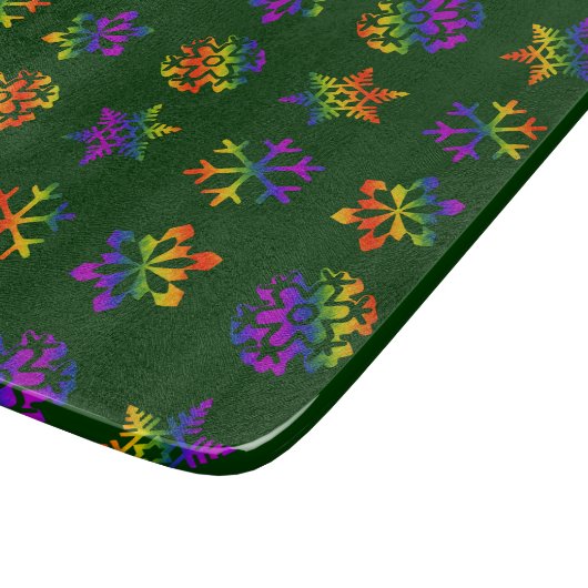 Trippy Snowflakes Schneidebrett (Ecke)