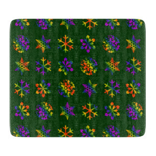 Trippy Snowflakes Schneidebrett