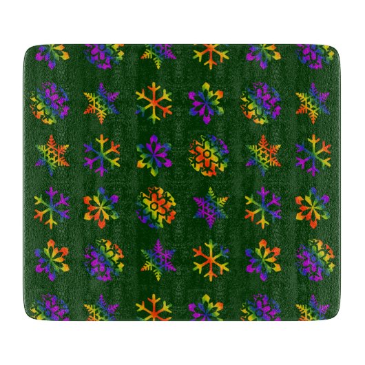 Trippy Snowflakes Schneidebrett (Vorderseite)