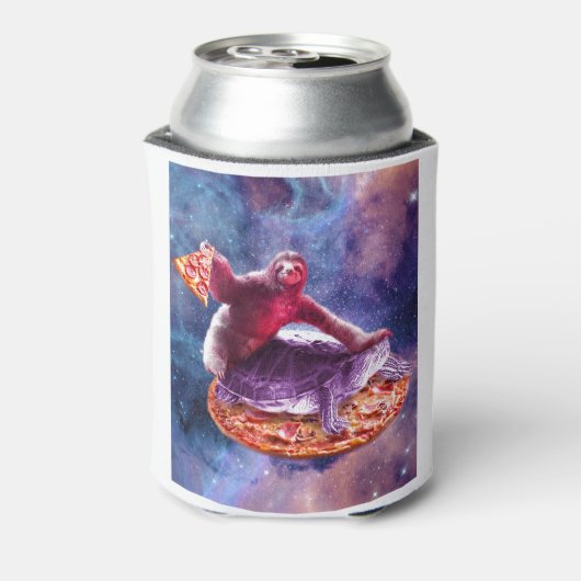 Trippy Space Sloth Turtle - Sloth Pizza Dosenkühler (Kanne Rückseite)