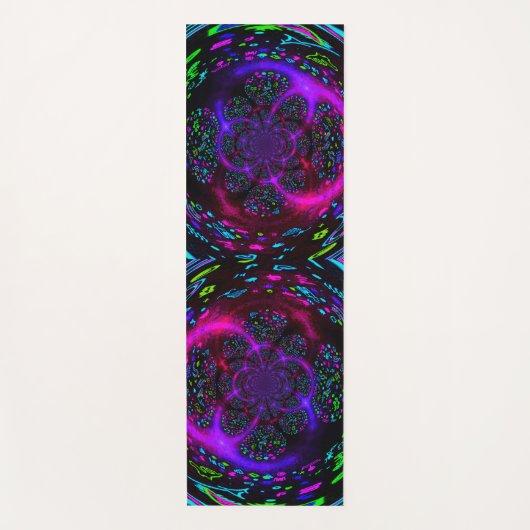 Trippy Spiral Neon Yogamatte (Vorderseite)