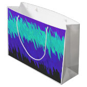 Trippy-Squiggg-Abstrakt-Alexigender-Pride-Flag Große Geschenktüte (Rückseite Schrägansicht)