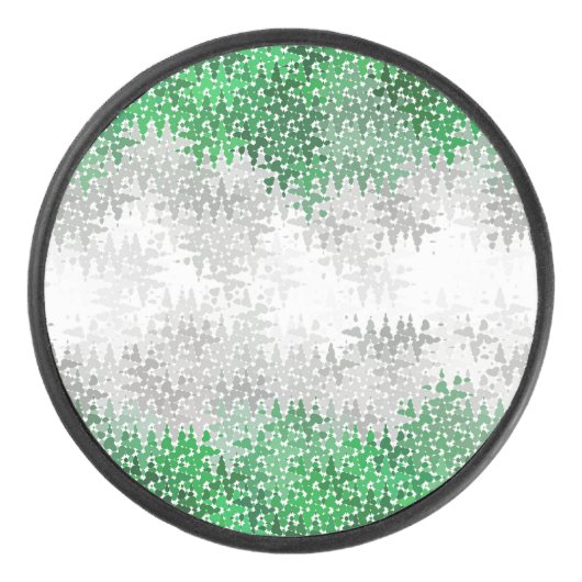 Trippy Squiggg Abstrakt Grayromantic Pride Flag Eishockey Puck (Vorderseite)