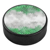 Trippy Squiggg Abstrakt Grayromantic Pride Flag Eishockey Puck (3/4)