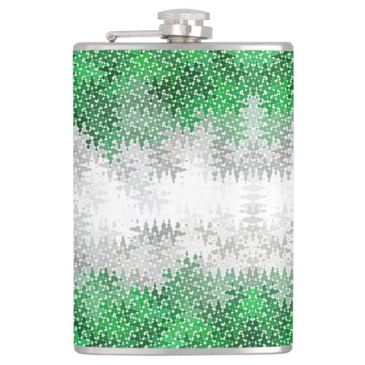 Trippy Squiggg Abstrakt Grayromantic Pride Flag Flachmann (Vorderseite)