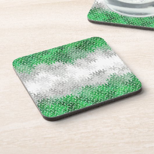 Trippy Squiggg Abstrakt Grayromantic Pride Flag Getränkeuntersetzer (Linke Seite)