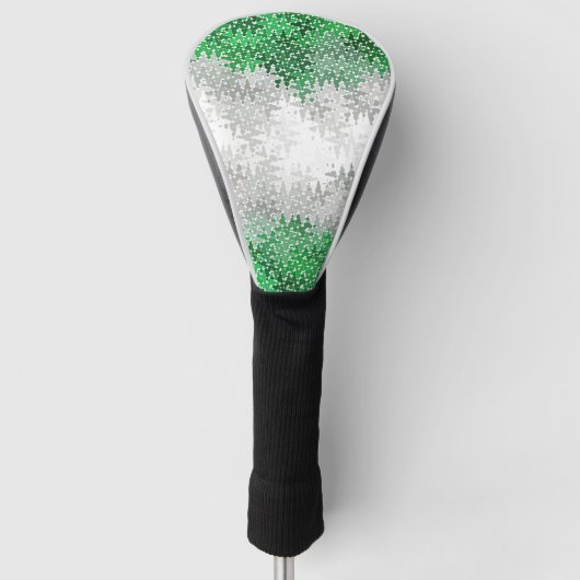 Trippy Squiggg Abstrakt Grayromantic Pride Flag Golf Headcover (Vorderseite)