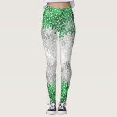 Trippy Squiggg Abstrakt Grayromantic Pride Flag Leggings (Vorderseite)