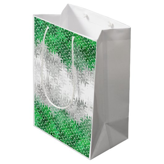 Trippy Squiggg Abstrakt Grayromantic Pride Flag Mittlere Geschenktüte (Rückseite Schrägansicht)