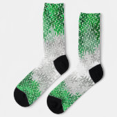 Trippy Squiggg Abstrakt Grayromantic Pride Flag Socken (Linkes Detail)