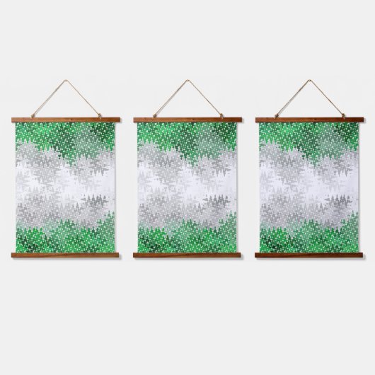 Trippy Squiggg Abstrakt Grayromantic Pride Flag Wandteppich Mit Holzrahmen (Dreifach)