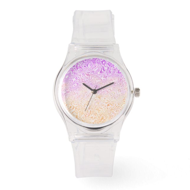 Trippy Squiggly Boho Abstrakt Trixic Prix Flag Armbanduhr (Vorderseite)