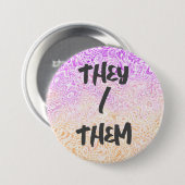 Trippy Squiggly Boho Abstrakt Trixic Prix Flag Button (Vorne & Hinten)