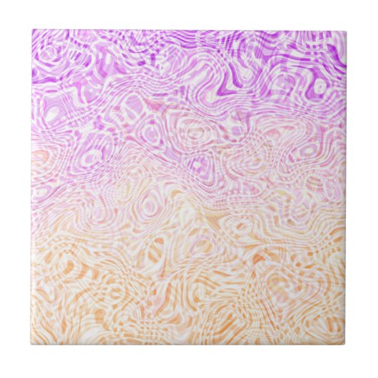 Trippy Squiggly Boho Abstrakt Trixic Prix Flag Fliese (Vorderseite)