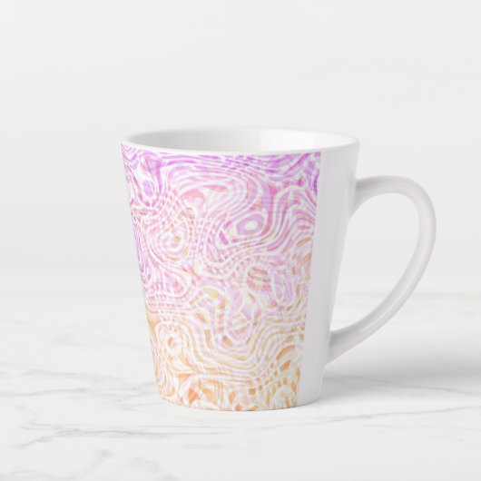 Trippy Squiggly Boho Abstrakt Trixic Prix Flag Milchtasse (Rechts)
