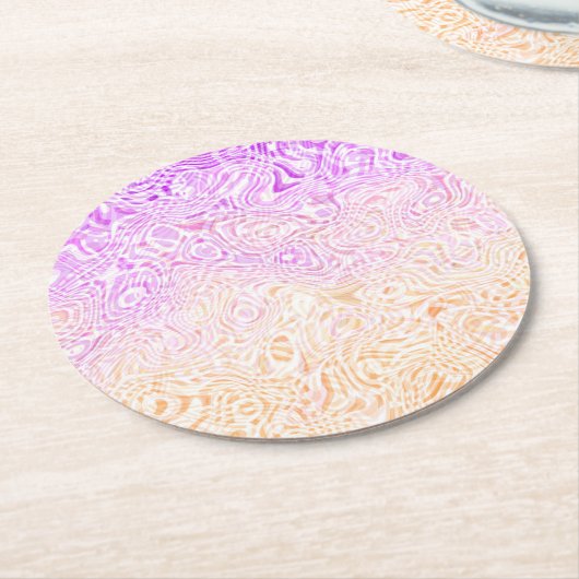 Trippy Squiggly Boho Abstrakt Trixic Prix Flag Runder Pappuntersetzer (Angewinkelt)