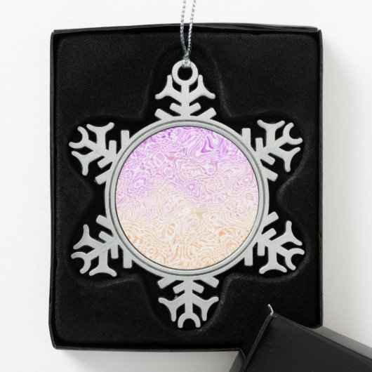 Trippy Squiggly Boho Abstrakt Trixic Prix Flag Schneeflocken Zinn-Ornament (Box)