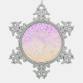 Trippy Squiggly Boho Abstrakt Trixic Prix Flag Schneeflocken Zinn-Ornament (Vorderseite)