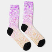 Trippy Squiggly Boho Abstrakt Trixic Prix Flag Socken (Rechts)