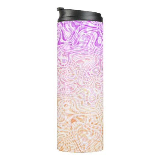Trippy Squiggly Boho Abstrakt Trixic Prix Flag Thermosbecher (Nach rechts gedreht)