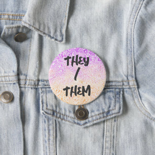 Trippy Squiggly Boho Abstrakte Trixic Pride Flagge Button