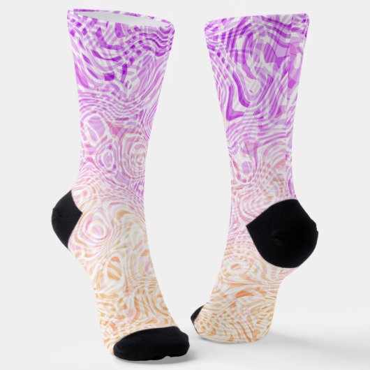 Trippy Squiggly Boho Abstrakte Trixic Pride Flagge Socken (Gewinkelt)