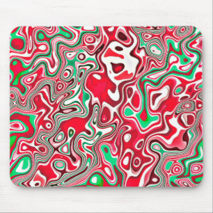 Trippy Squiggly Funky Maximalist Weihnachtsstreife Mousepad