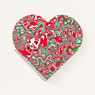 Trippy Squiggly Funky Maximalist Weihnachtsstreife Notizblock