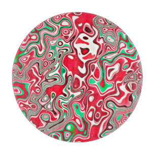Trippy Squiggly Funky Maximalist Weihnachtsstreife Schneidebrett