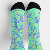Trippy Squiggly Groovy Bold Neon Acid Trip Marmor Socken (Oben)