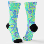 Trippy Squiggly Groovy Bold Neon Acid Trip Marmor Socken (Gewinkelt)